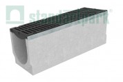 Лоток водоотводный бетонный DN300 H310...360...410 с чугунной щелевой решеткой. Класс нагрузки D (40 тонн).  BetoMax